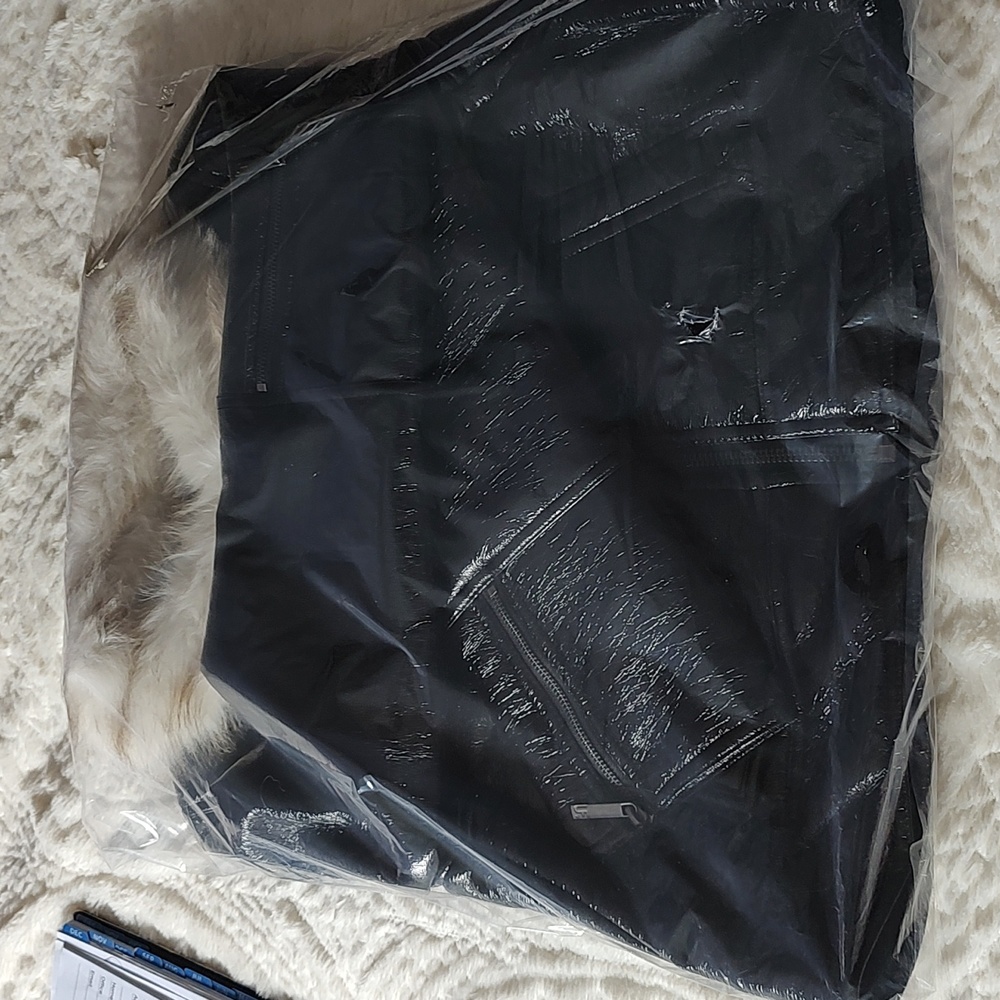 Unreal fur wet look aviator jacket - Picture 14 of 16
